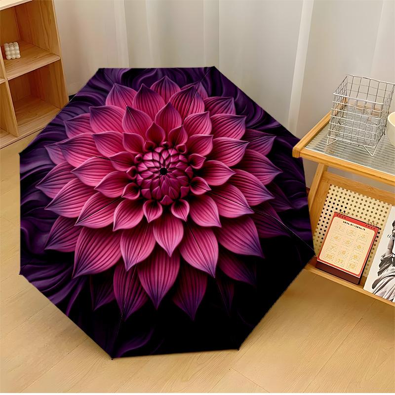 

Crane Moon Cherry Blossom Art Theme Automatic Umbrella Compact 8-Rib Design Sturdy Construction Durable Everyday Carry Umbrella Stylish Accessory