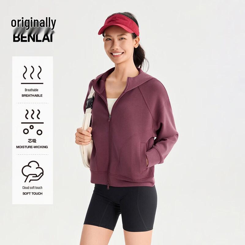 

Benlai Women s Cloud-Soft Loose Hooded Jacket S