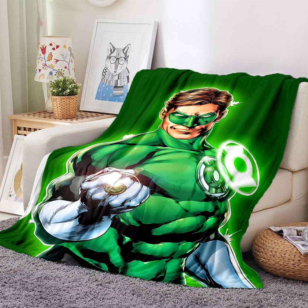 1pc Green Lantern Ring Flannel Throw Blanket Soft, Warm & Cozy for Couch, Bed, Office, and Travel Versatile All Season Gift, Christmas present