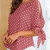 Mote Dame Sommer O-hals Topper Casual Halv Erm Polkadotter Trykk Bluse