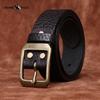 Retro Embossed Cowhide Leather Belt Men's Genuine Leather Trendy Versatile Casual Jeans Belt