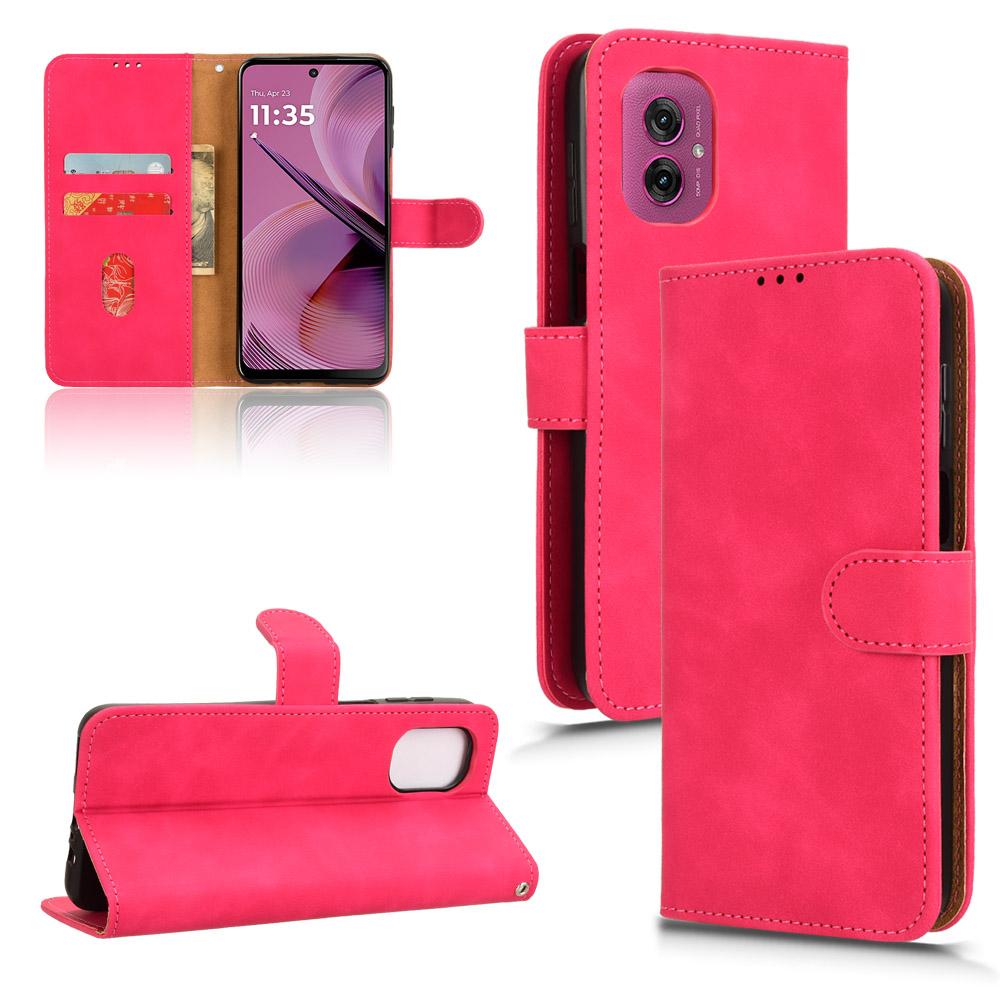 For Motorola Moto G55 5G Leather Case Skin-Feel Anti-Drop Wallet Flip Phone Cover