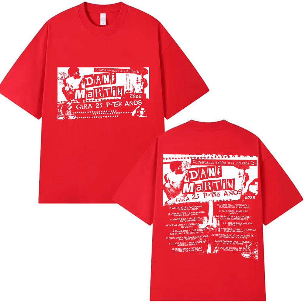 Rapper Dani Martin Tour 20252026 Graphic TShirts Men Punk Hip Hop Short Sleeve T Shirt Unisex Gothic Clothing Cotton Tshirt