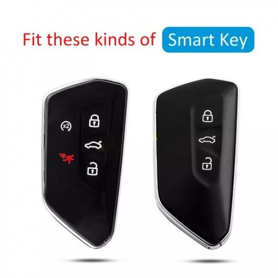 2x Black Car Key Fob Cover Case Holder For Volkswagen Golf MK8 ID.4 -2024