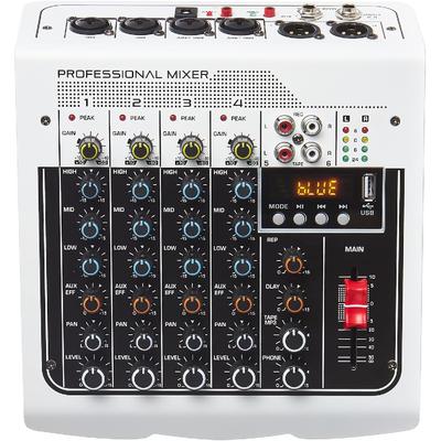 Audio Mixer 6 Channel DJ Mixer Sound Board Console with USB MP3 Bluetooth Input 48V For Live Performance Home Stage Karaoke