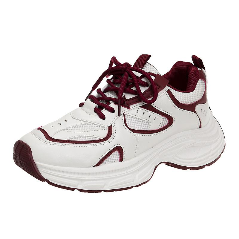 

Daddy shoes women s 2025 autumn and winter new thick soles increase height and show height, white shoes sports and leisure shoes women s ins 36 красный