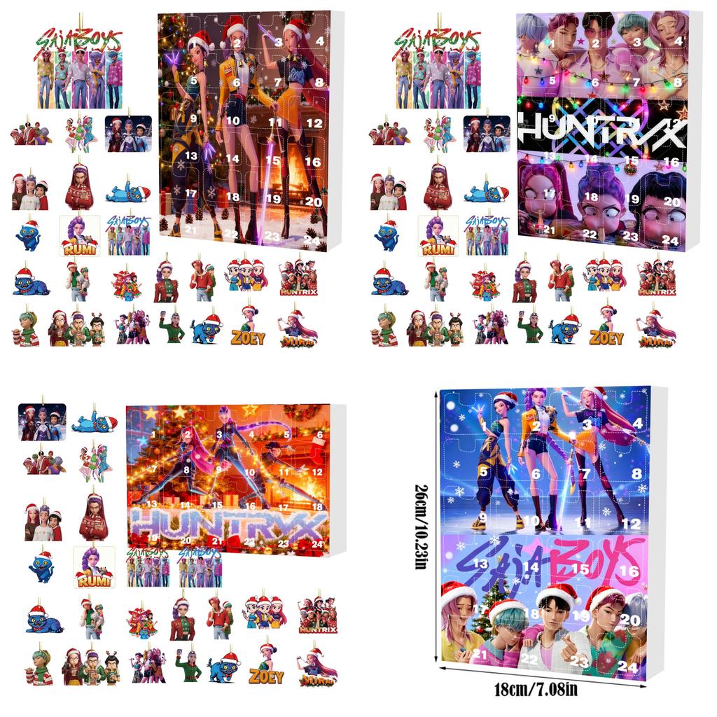 Kpop Dämonenjäger Feiertags Adventskalender Acryl Anhänger Für Weihnachtsbaum Dekoration