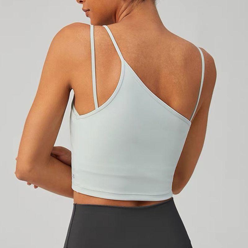 

Beauty Back Sling Yoga Bra Stacked Sports Intimates Women s High Elastic Bubble Wrap Waist Asymmetrical Fitness Vest Bubble Wrap Light blue S