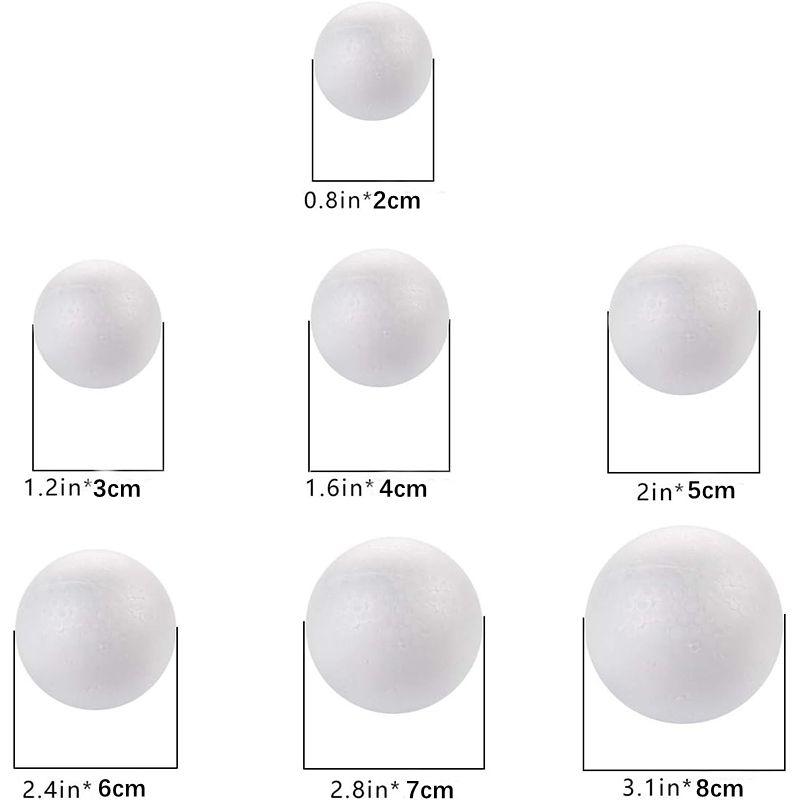 10Pcs Christmas Ball Foam White Foam Ball Round for Art Party Suppies Xmas Tree Decoration DIY Paint Drawing Crafts Accessories