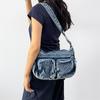 Denim backpack 2025 summer new shoulder messenger bag fashion simple shoulder bag trend women satchel casual