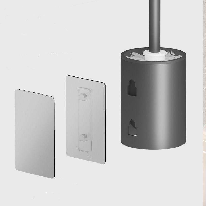 Tuqiu Black Toilet Brush Holder with Brush Aluminum White/Grey Bathroom Toilet Scrub Cleaning Brush Holder Set