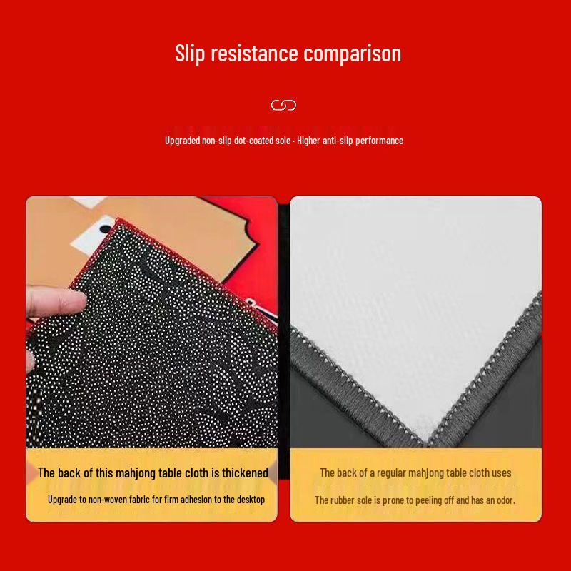 Chinese Style Mahjong Table Mat - Soundproof, Noise-Reducing, Wear-Resistant Square Table Cloth for Chess and Card Rooms
