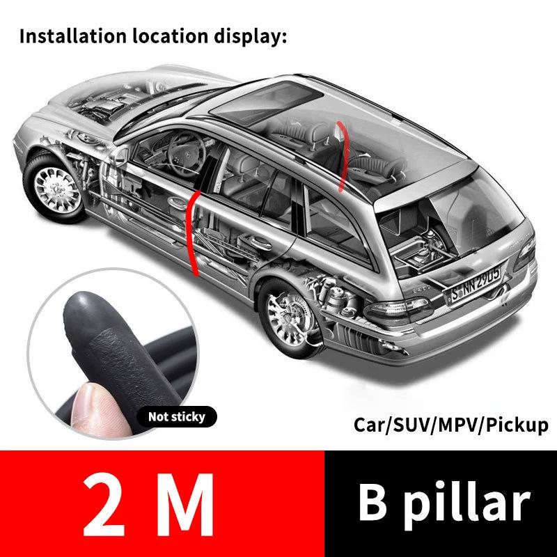 Car Door Soundproof & Dustproof Rubber Sealing Strip for B-Pillar and Gaps