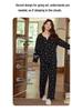 Women's Long Sleeve Cotton Kimono Pajamas with Chest Pads - Cute Cartoon V-Neck Set for Spring and Autumn