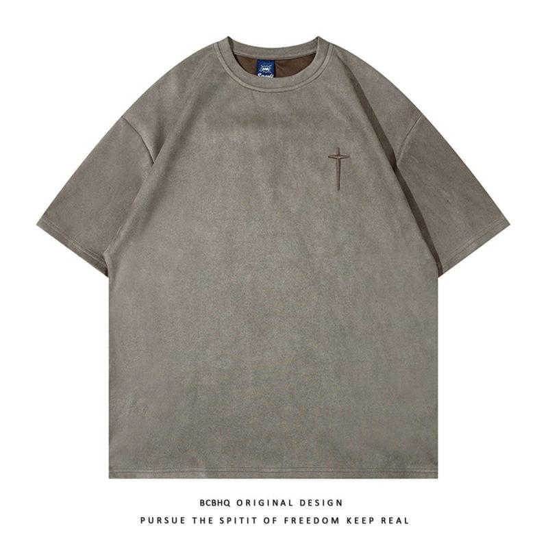 

Большой размер - американский ретро-дизайн с вышивкой, замшевая пара с короткими рукавами для мужчин и женщин, брендовая пара лета