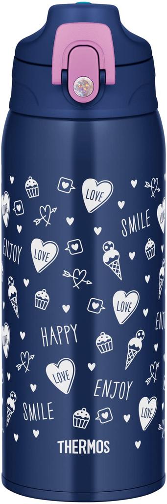 Thermos Water Vacuum Insulated Navy Direct Comes with For Going to Kindergarten or School NVPL Bottle, 2-Way Bottle, 0.8L/0.83L, Purple, Drinking,