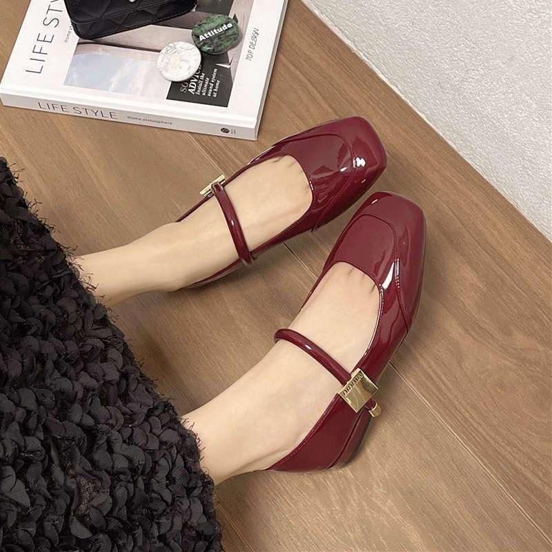 Niche shallow mouth versatile small leather shoes spring and summer new retro Mary Jane leather flat women's shoes