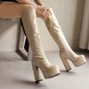 European and American Spice Girls Elastic Skinny Boots Women's Spring and Summer New Thick High Heel Skinny Waterproof Platform Cylinder Knight