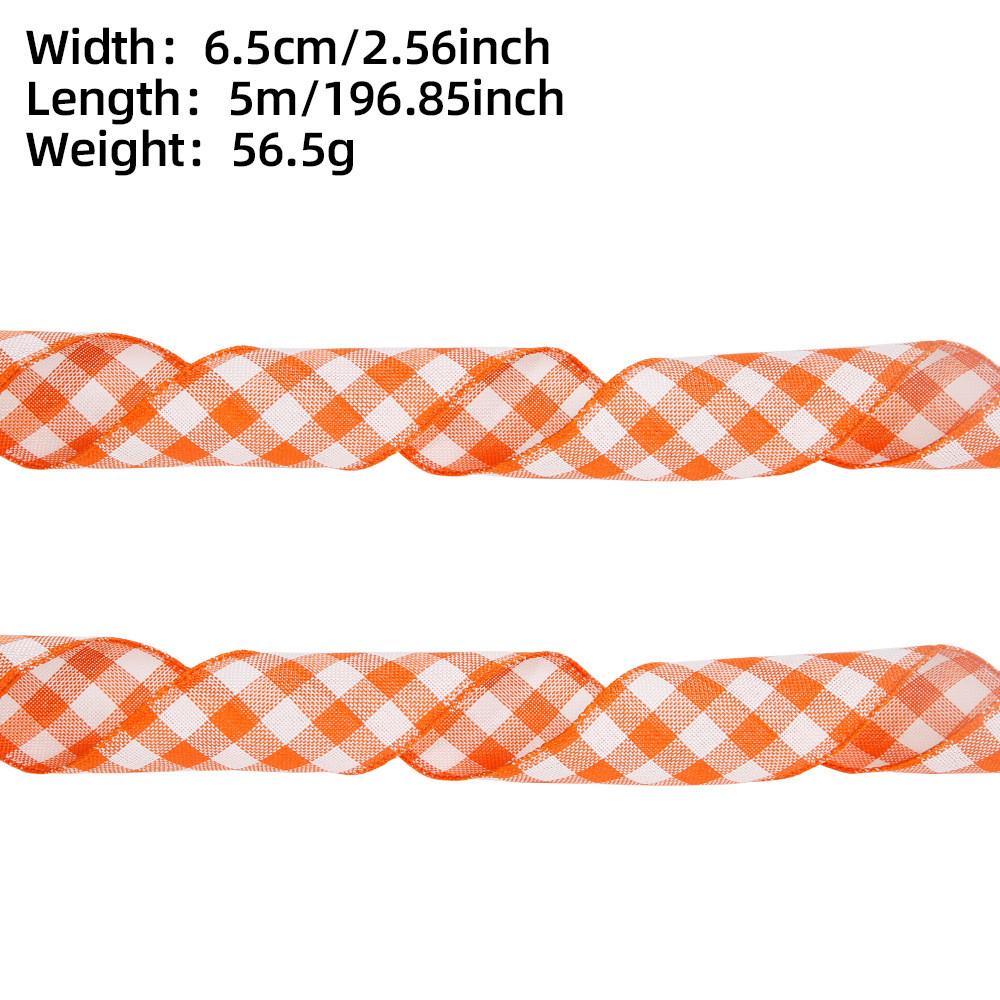 Colorful Checkered 65cm Polyester Ribbon For Holiday Gifts And Home Decor