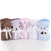 1pc 75cmX100cm Baby Embroidered Flannel Blanket Cartoon Children's Blanket Flannel Blanket All Season Use Cartoon Character