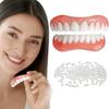 [Set of 2 (Upper and Lower)] Temporary Dentures, Adjustable To Fit Your Own Teeth, Unisex, Easy To Wear (Red)