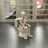 Vintage Halloween Skeleton Statue Gothic Mini Toilet Skeleton Sculpture  Home Decor
