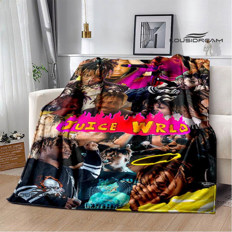 3D Rapper Juice Wrld 999 Retro Printed blankets Flannel Warm blanket Soft Cozy Blanket Travel Blankets bed linings Birthday Gift