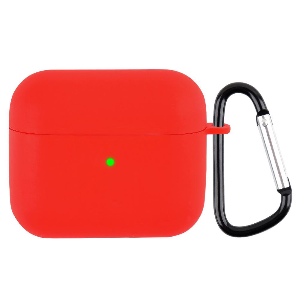 Suitable for AirPods 3 Silicone Solid Color Buckle Earphone Cover Anti-drop Non-slip Protective Cover Portable Soft Case