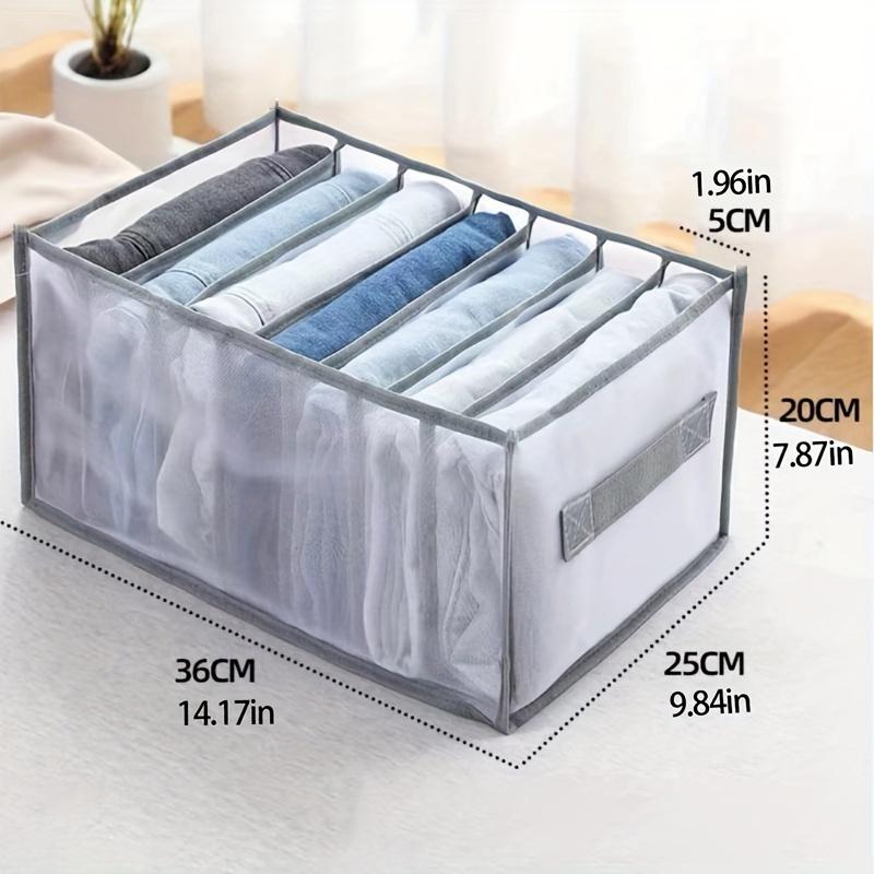 3pcs Premium Fabric Wardrobe Storage Boxes - with Handles, Foldable Drawer Organizer, Transparent Mesh Design, Space-Saving Clothing Storage System