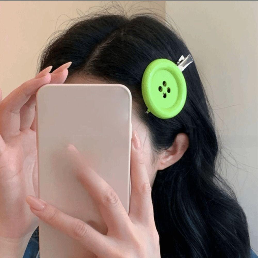 Side Clip Extra Large Button Hair Clip Candy Style Harajuku Hair Clip High Quality Side Hair Clip