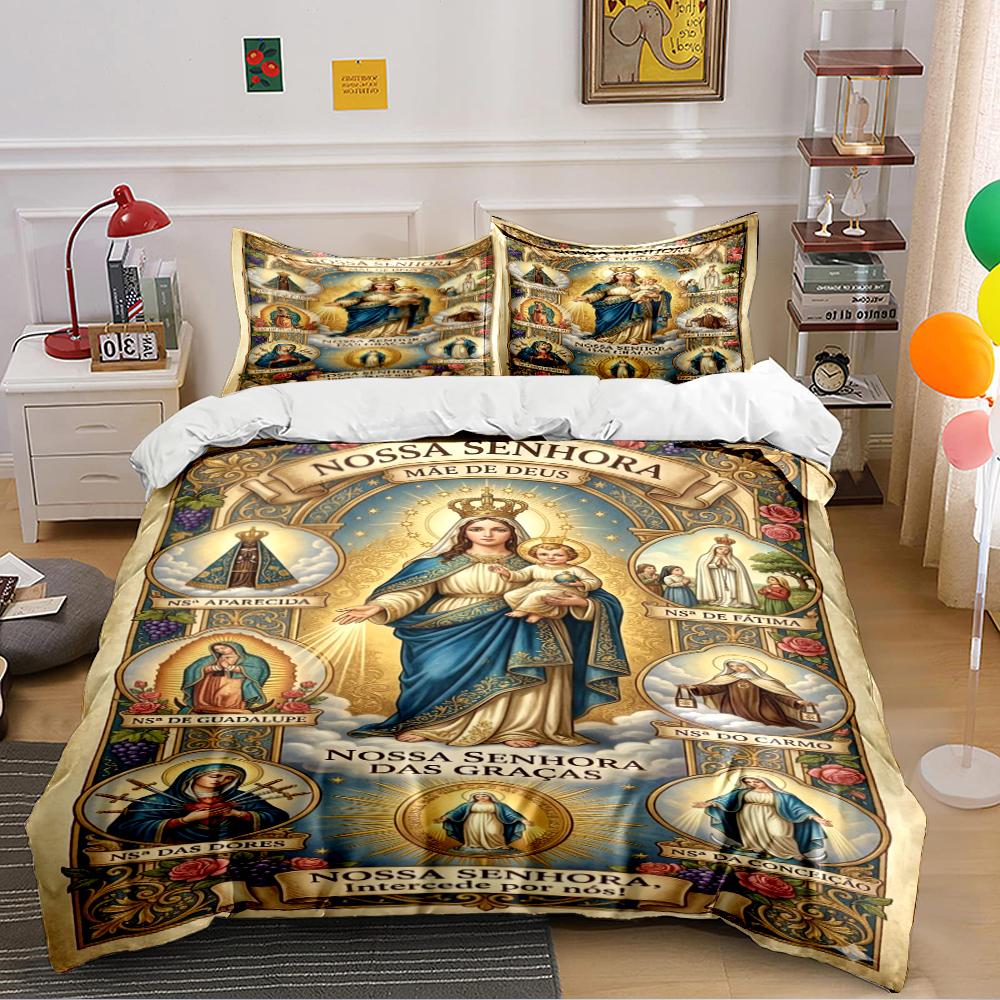 Nossa Senhora Religious Bedding Set Bedding set (1 duvet cover, 2 pillowcases, duvet not included) 135x200cm