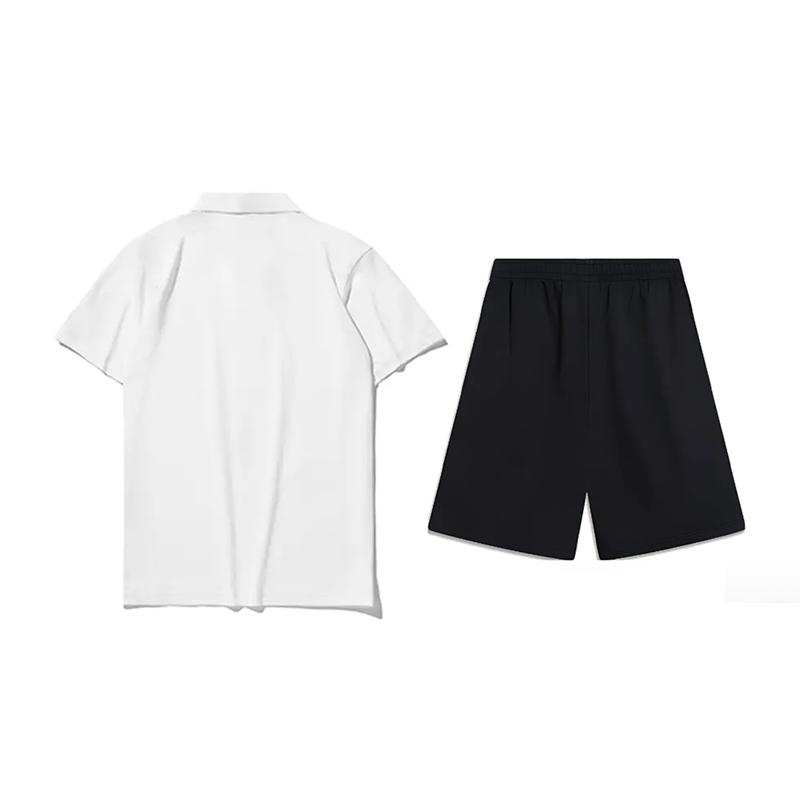 Li-Ning Comfortable Loose Breathable Lightweight Short Sleeve Simple Design Fashionable Fitness Running Shorts Leisure Sports Suit YPLV049-1+AKSV291-1