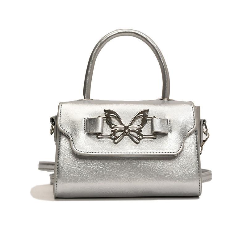 Small Vintage Shoulder Bag For Women 2024 Spring New Casual Butterfly Knot Street Fashion Crossbody Bag