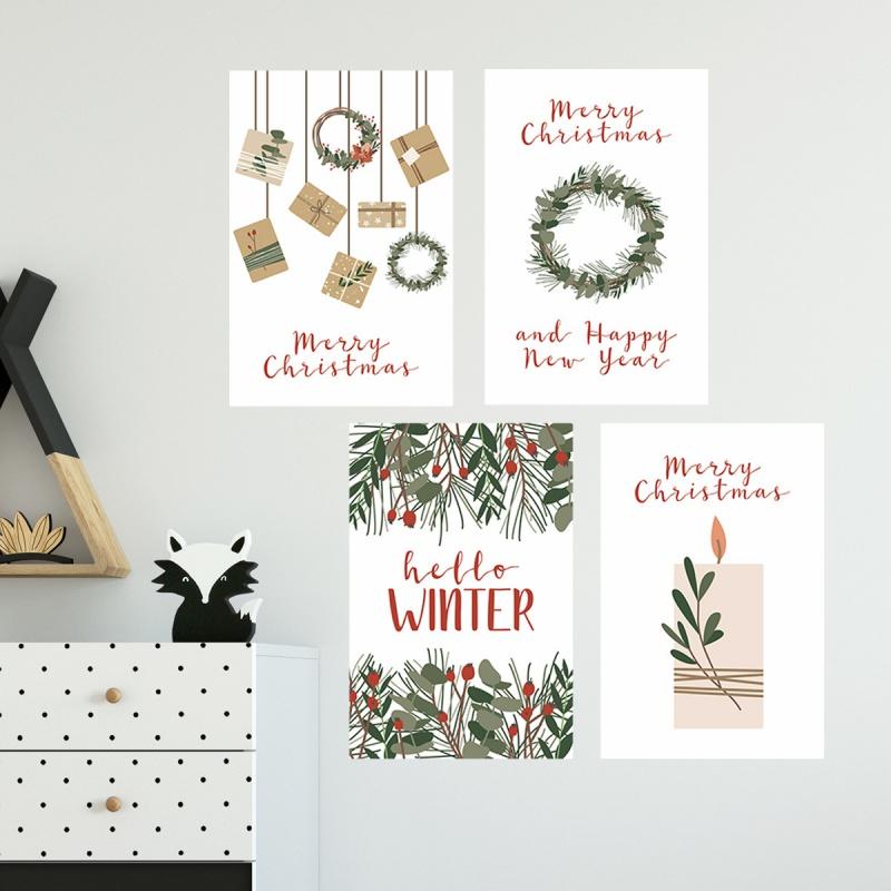 Christmas Decorations Wall Stickers Merry Christmas Signs Removeable Wall Window Decals for Home Decor Kids Room Holiday Party