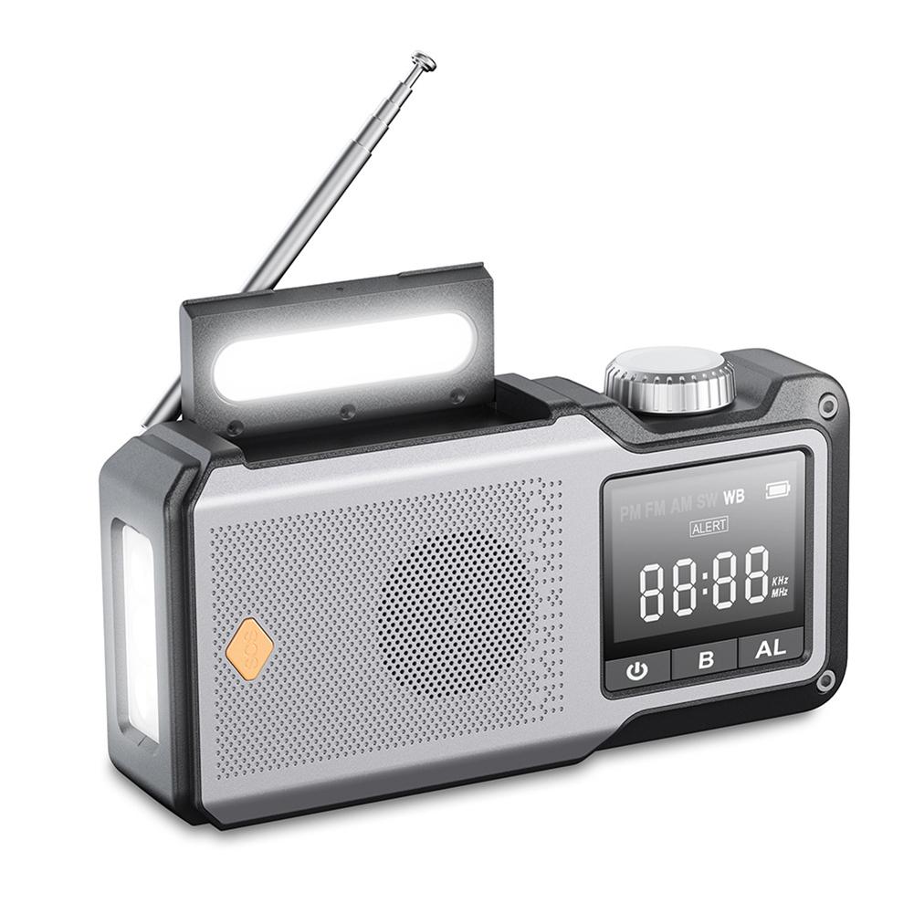 10000mAh Hand Crank Emergency Radio AM/FM/WB Multifunctional Weather Radio with Power Bank SOS Alarm Flashlight Reading Lamp
