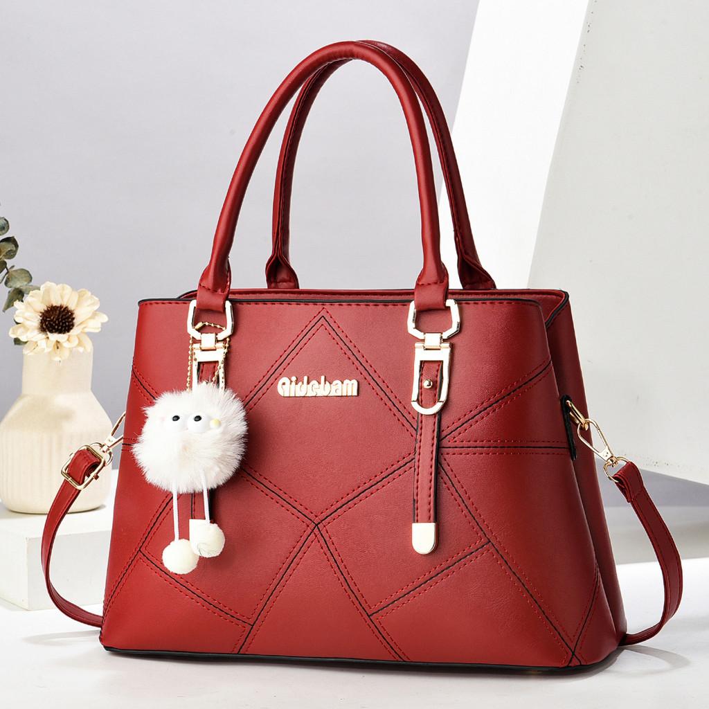 Versatile Stylish And Macaron Quilted Shoulder Bag In Classic Black Khaki Green Red