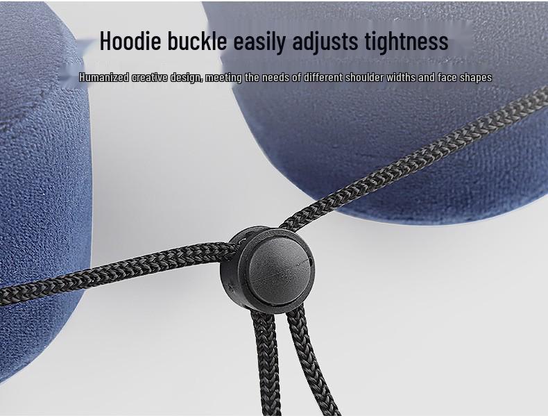 Cross-border H-shaped Crystal Velvet Inflatable Travel Pillow with Hat for Office and Portable Naps