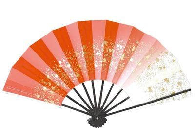 Love Milky Black Lacquered Fan for Dancing Fan, 1214-18, Way, 9.5 Inches, Bone, Box, (Red)