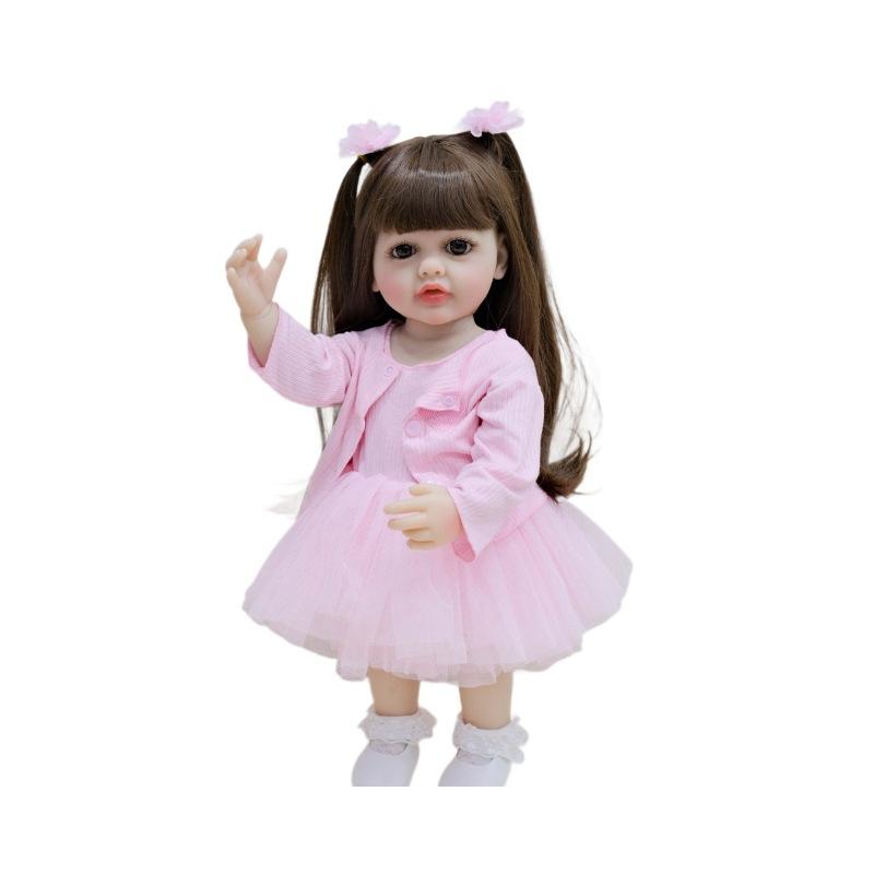 Lebensechte Reborn-Babypuppe Spielzeug Realistische Vollsilikon-Baby-Bebe Vinyl 55CM Neugeborenes Mädchen Puppe Prinzessin Kleinkind Spielzeug Geschenk