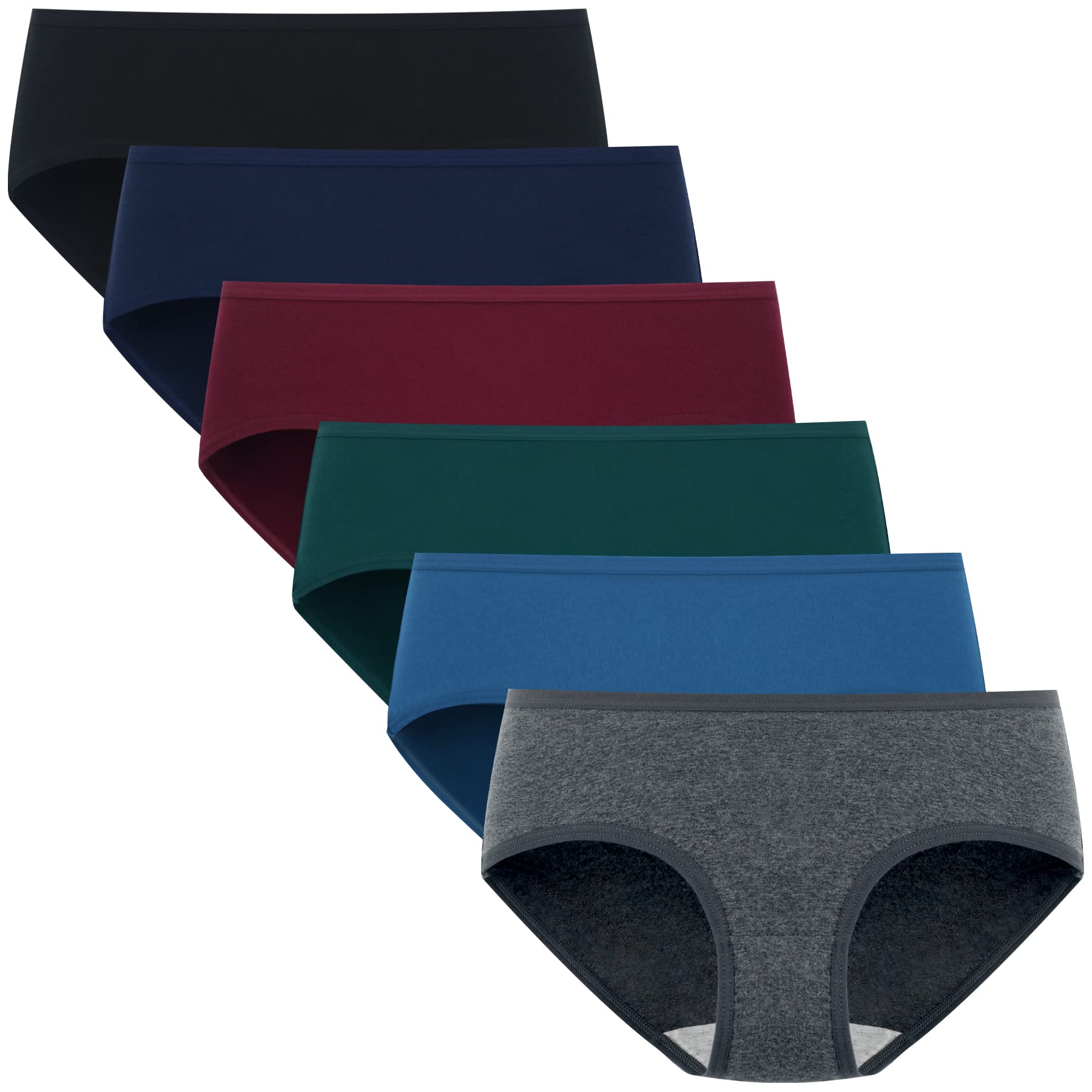 

POPKOK Underwear Cotton Regular Set Women s Set, Low-Rise Underpants, 6-Piece (Dark Color, Medium)