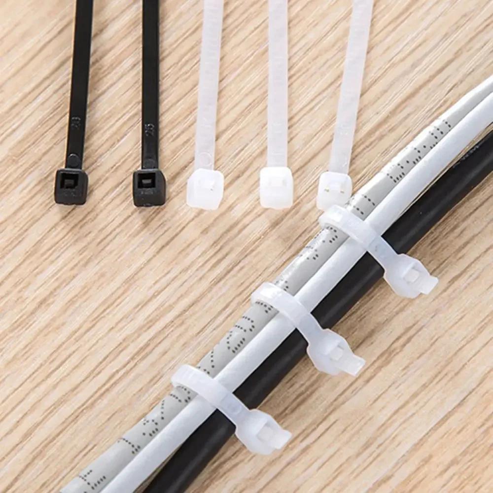 5-100 Stück Kunststoff-Nylon-Kabelbinder Selbstverriegelnde Schnüre Riemen Verstellbare Kabel Befestigungsschlaufe Haus Büro Draht Reißverschlussbinder 300-1000mm