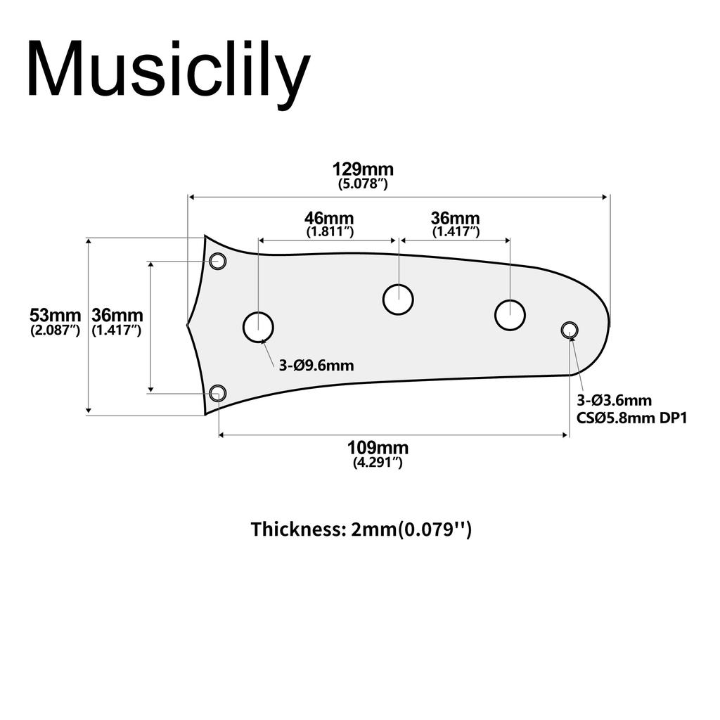 Musiclily Pro Mustang Control Plate, Steel, Gold, for Mustang Electric Guitars