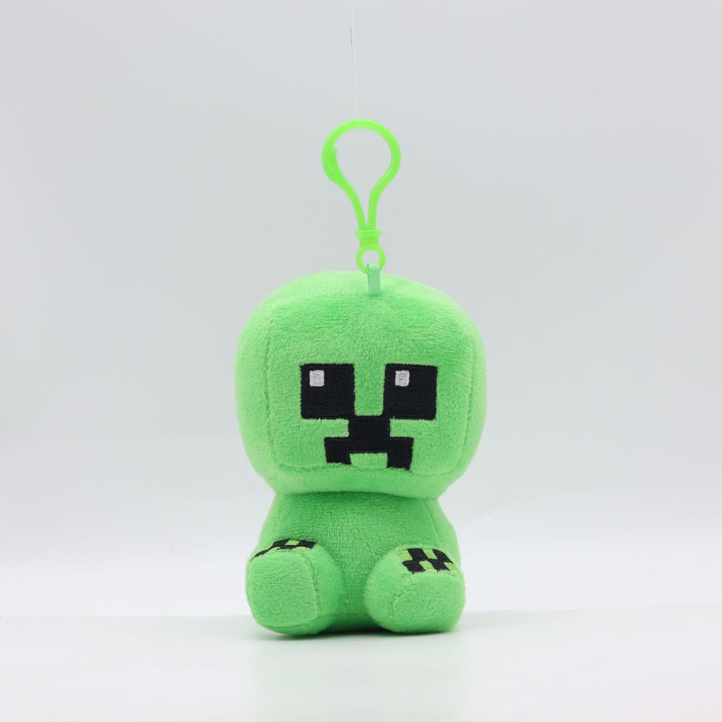 Pixel-Style Plush Toy Set – Block Character Stuffed Animals Mini Collection for Gaming Fans Kids Room Decor