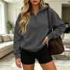 Women's Casual Half Zip Hoodie Long Sleeve Pullover Sweatshirt