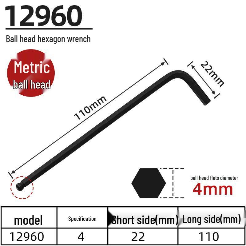 Bondhus Industrial Hex Wrench 4mm