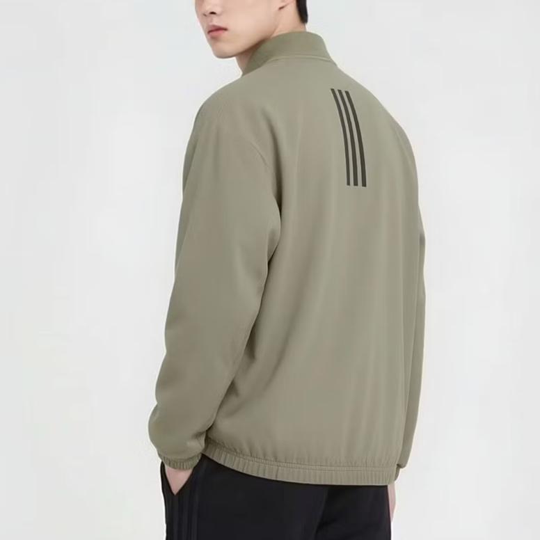 adidas Lifestyle Series Brand Logo Casual Long Sleeve Jacket Unisex Jackets Olive-Green JL9637