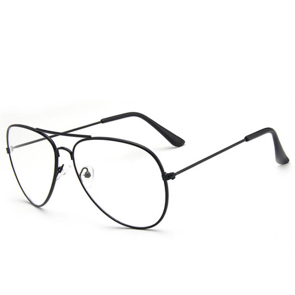Unisex retro stor rund metallbåge Klar lins glasögon glasögon glasögon glasögon