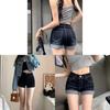 Denim Cotton High Waist Slim Fit Shorts For Women Spring Summer Casual Wear