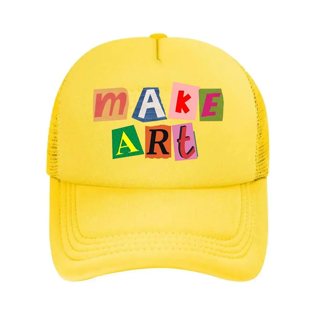 Make Art Collage Sticker Mesh Baseball Cap
