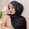 New Beading Silk Crinkle Hijab Scarf Women Shimmer Shawls Plain Muslim Women Hijabs Islam Turban Pleated Scarf Ramadan